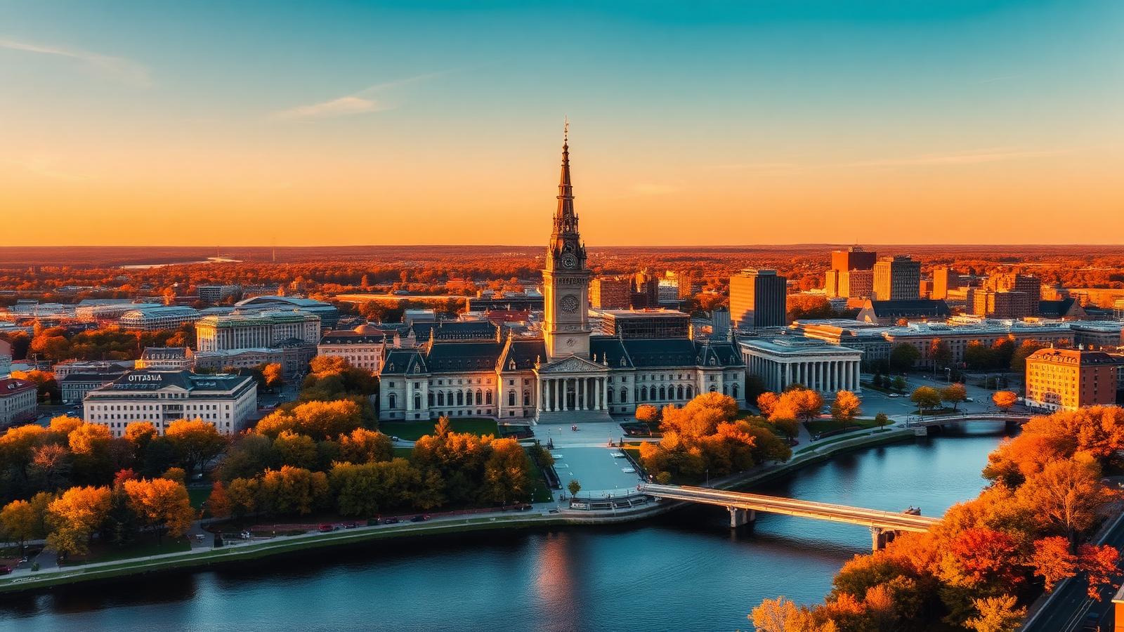 Ottawa skyline at golden hour